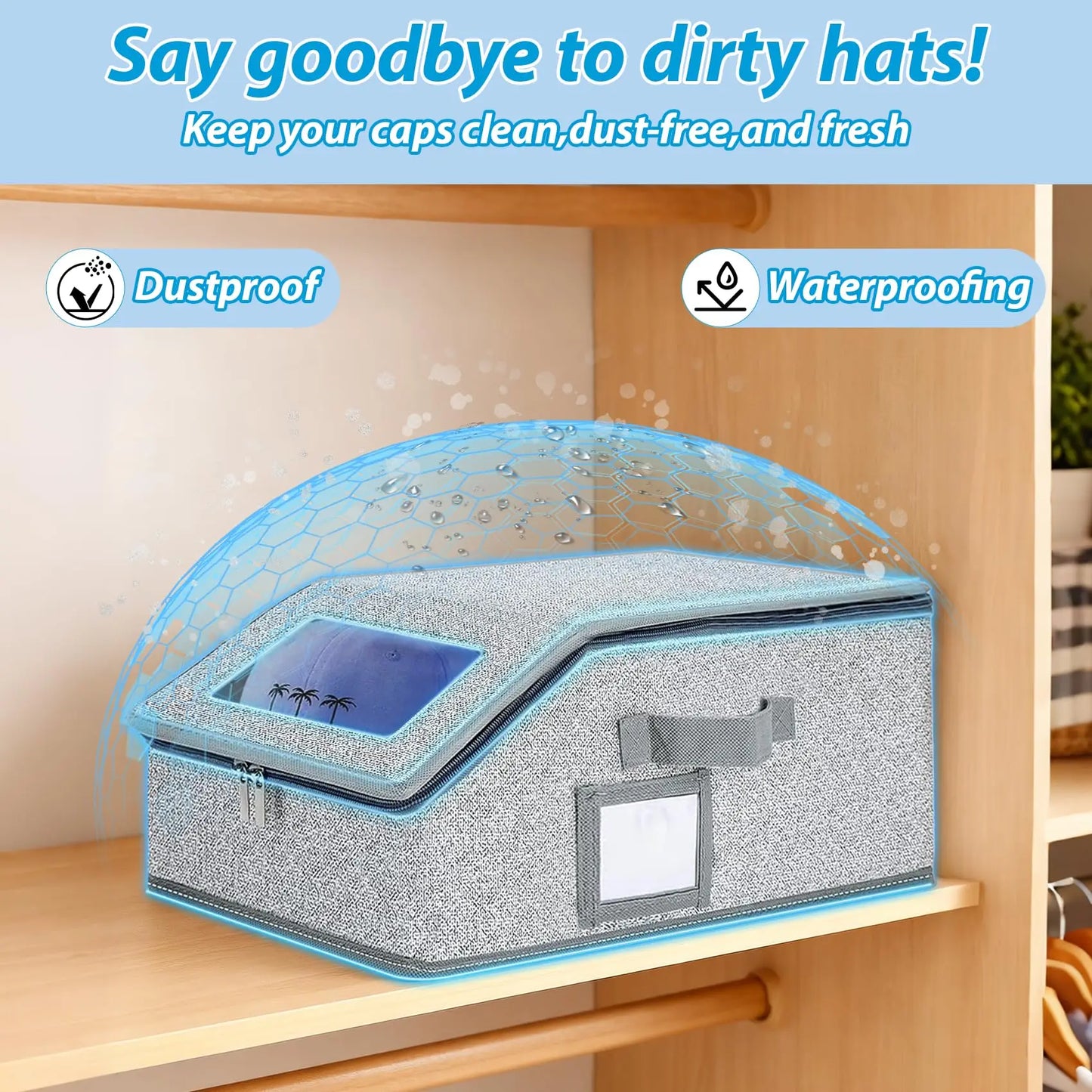 Stackable Baseball Cap Organizer – Holds 12 Hats Per Pack