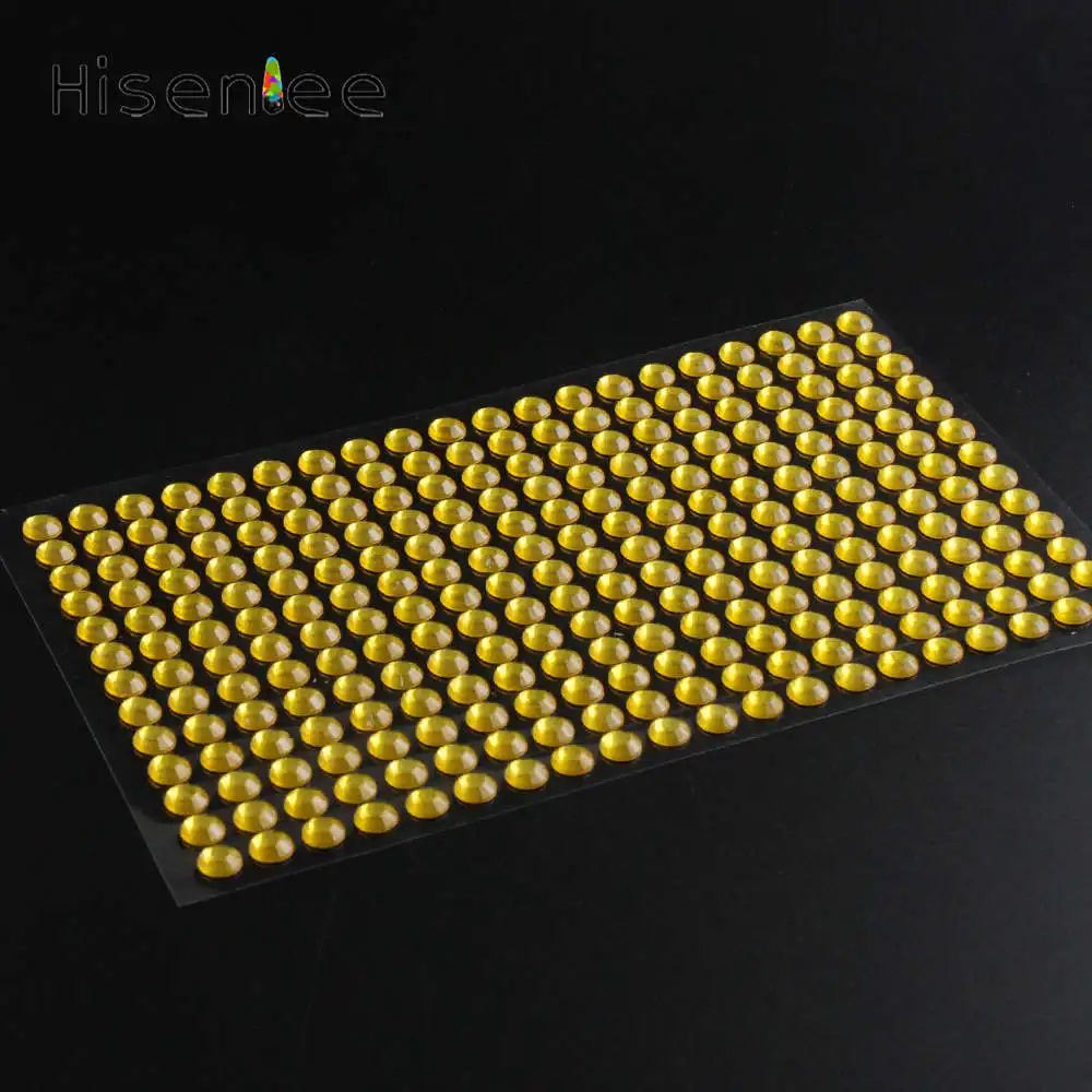 260-Piece Peel & Stick 6mm Crystal Rhinestones – 12 Colors
