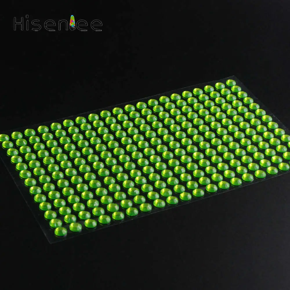 260-Piece Peel & Stick 6mm Crystal Rhinestones – 12 Colors