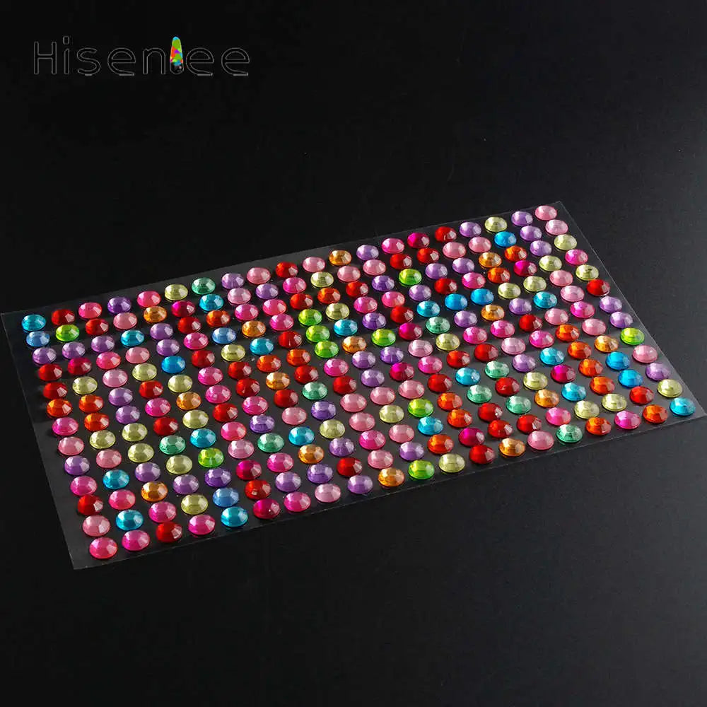 260-Piece Peel & Stick 6mm Crystal Rhinestones – 12 Colors