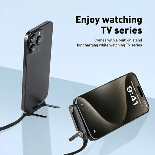 240W Fast Charging Type-C Cable with Built-in Phone Stand