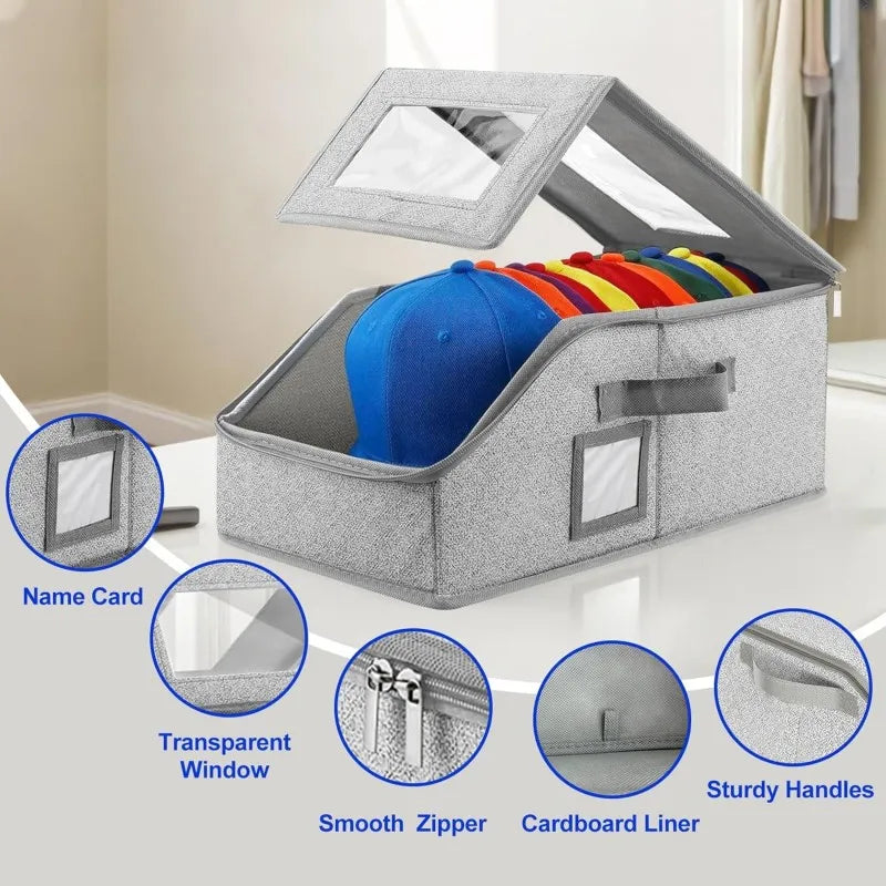 Stackable Baseball Cap Organizer – Holds 12 Hats Per Pack