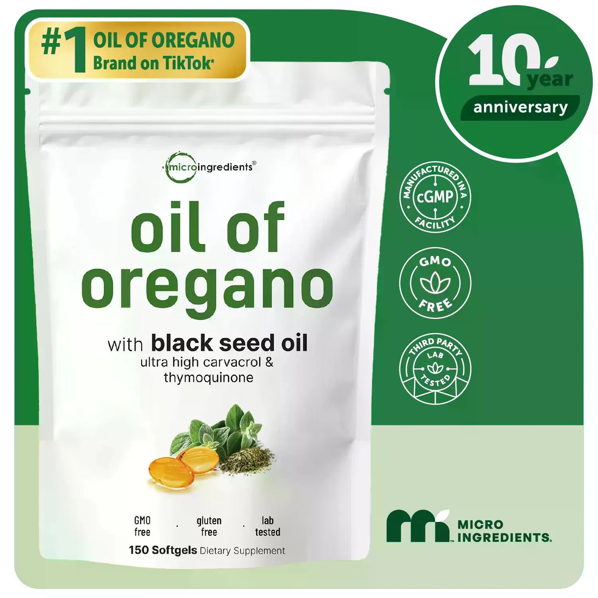 Oregano Oil with Black Seed Oil Softgels