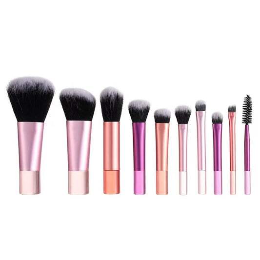 10-Piece Travel Mini Makeup Brush Kit – Ultra-Soft Synthetic Bristles for Face & Eyes