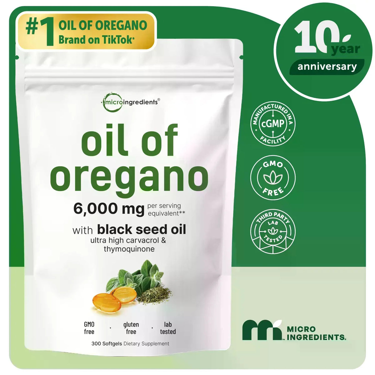 Oregano Oil with Black Seed Oil Softgels